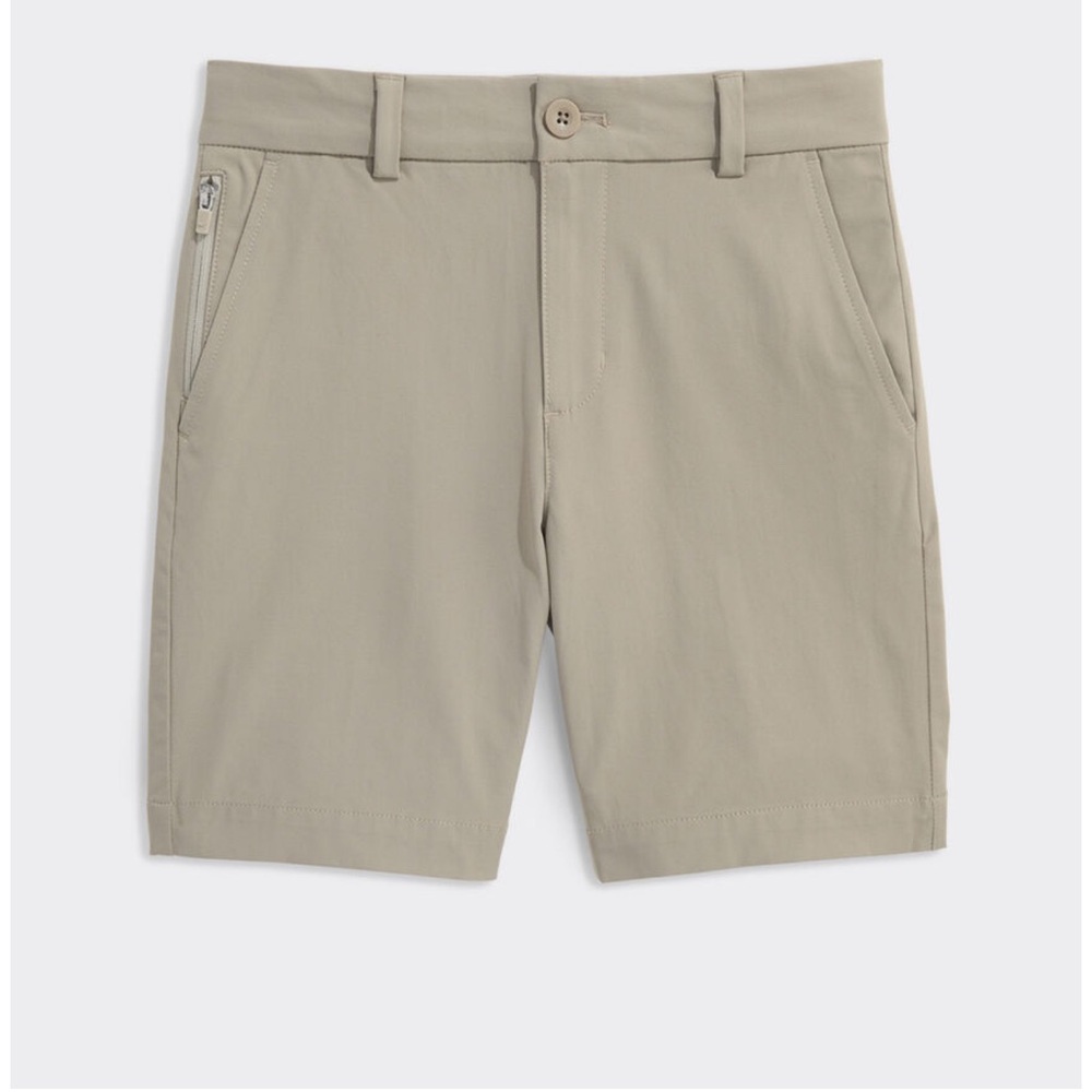 Vineyard Vines boys performance on-the-go shorts in khaki
